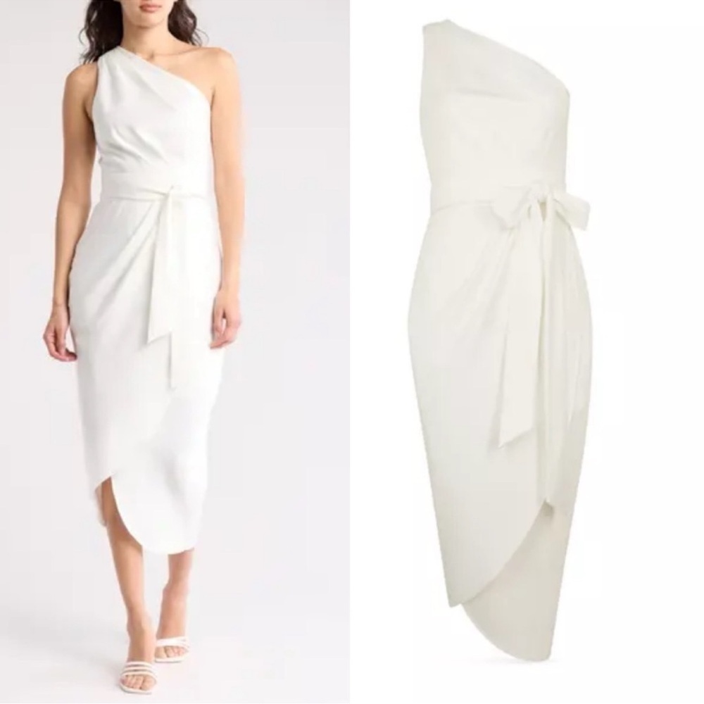 Nwot Ted Baker Gabie Faux Wrap Belted Midi Dress Fully Lined Tb 2 Us 6